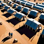 Showing how a refugee camp is established.
