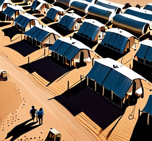 Showing how a refugee camp is established.